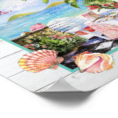 Anstrichene Beach Hütte Porch Scene Muscheln & Spr Poster (Ecke)