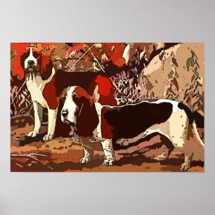 Anstrichene Beagles auf der Leinwand Poster