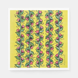 Anstrichene blühende Tulip Vines Party Napkins Serviette