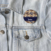 Anstrichene Blume auf braun Button (Beispiel)