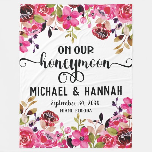 Anstrichene Blume auf unserer Flitterwoche Fleecedecke (Vorderseite)