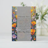 Anstrichene Blume Beileid Foto Beerdigung Dankeskarte (Stehend Vorderseite)