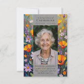 Anstrichene Blume Beileid Foto Beerdigung Dankeskarte (Rückseite)