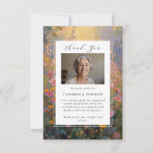 Anstrichene Blume Beileid Foto Beerdigung Dankeskarte (Vorderseite)