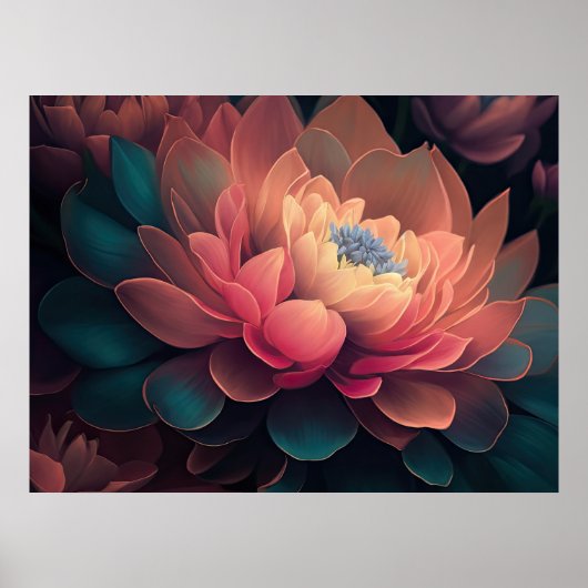 Anstrichene Blume Fett 4:3 Poster (Vorne)