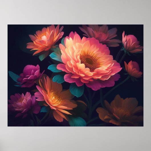 Anstrichene Blume Fett 4:3 Poster (Vorne)