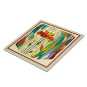 Anstrichene Blume, gestanzter Glass Fliese (Seite)