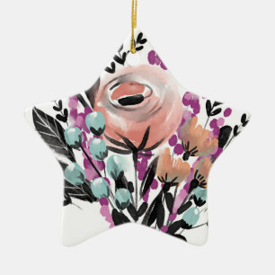 Anstrichene Blume Keramik Ornament