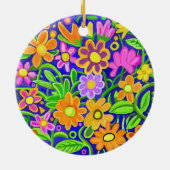 Anstrichene Blume Keramik Ornament (Hinten)