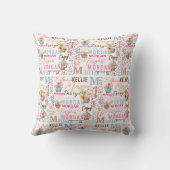 Anstrichene Blume mit Name und Monogramm-Collage Kissen (Rückseite)