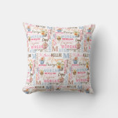 Anstrichene Blume mit Name und Monogramm-Collage Kissen (Vorderseite)