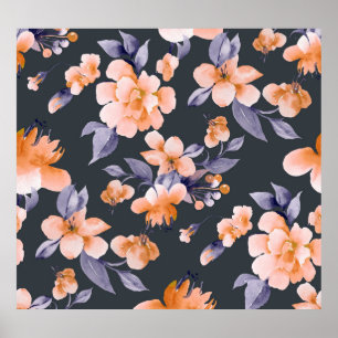 Anstrichene Blume Nahtloser Hintergrund Poster