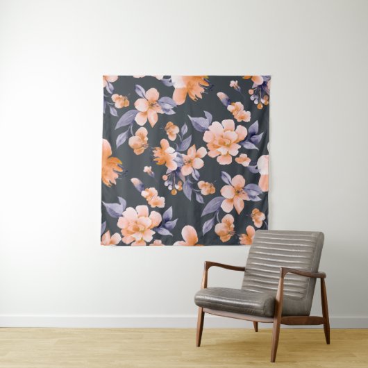 Anstrichene Blume Nahtloser Hintergrund Wandteppich (Beispiel (Horizontal))