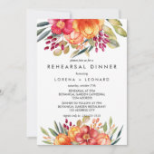 Anstrichene Blume Orange PROBE DINNER Hochzeit Einladung (Vorderseite)