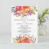 Anstrichene Blume Orange PROBE DINNER Hochzeit Einladung (Stehend Vorderseite)