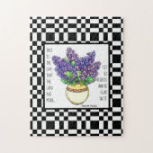 Anstrichene Blume, Psalm 118:24, Schachbrett hinte Puzzle (Vertikal)