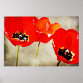 Anstrichene Blume Rote Tulips Poster (Vorne)