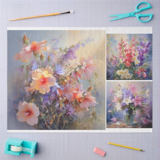 Anstrichene Blume Seidenpapier (Basteln)