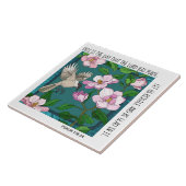 Anstrichene Blume und Vögel mit Vers Psalm 118:24 Fliese (Seite)