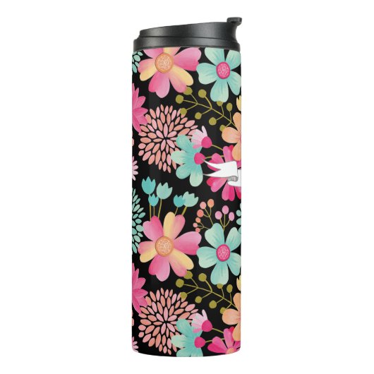 Anstrichene Blumenbanner Name Personalisiert Drink Thermosbecher (Nach links gedreht)