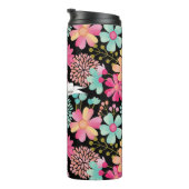Anstrichene Blumenbanner Name Personalisiert Drink Thermosbecher (Nach rechts gedreht)