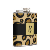 Anstrichene Cheetah Leopard Druckpunkte Gold Beige Flachmann (Rechts)