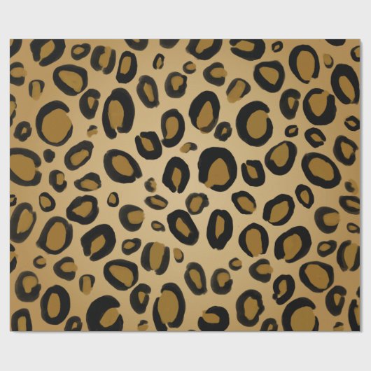 Anstrichene Cheetah Leopard Druckpunkte Gold Beige Geschenkpapier (Flach)