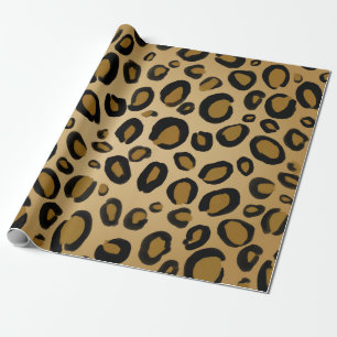 Anstrichene Cheetah Leopard Druckpunkte Gold Beige Geschenkpapier