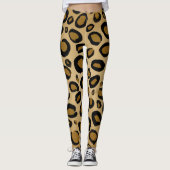 Anstrichene Cheetah Leopard Druckpunkte Gold Beige Leggings (Vorderseite)