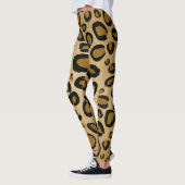 Anstrichene Cheetah Leopard Druckpunkte Gold Beige Leggings (Links)