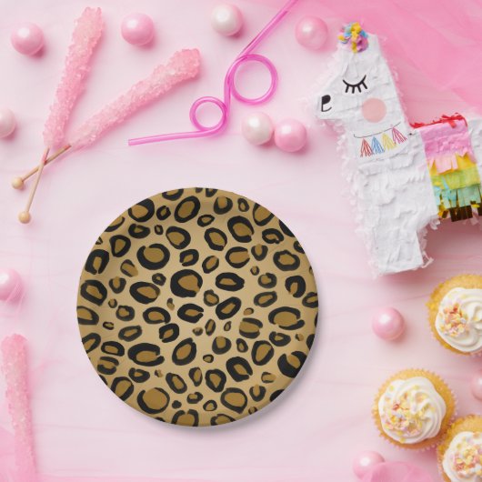 Anstrichene Cheetah Leopard Druckpunkte Gold Beige Pappteller (Party)