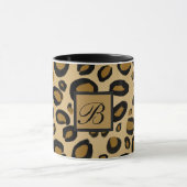 Anstrichene Cheetah Leopard Druckpunkte Gold Beige Tasse (Zentrum)
