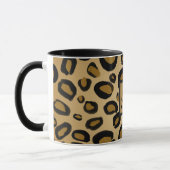 Anstrichene Cheetah Leopard Druckpunkte Gold Beige Tasse (Links)