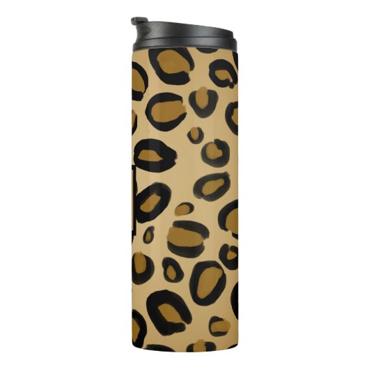 Anstrichene Cheetah Leopard Druckpunkte Gold Beige Thermosbecher (Nach rechts gedreht)