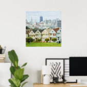 Anstrichene Damen, Viktorianische Häuser und Skyli Poster (Heimbüro)