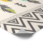 Anstrichene Federn-Creme Poster (Ecke)