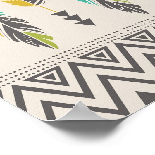 Anstrichene Federn-Creme Poster (Ecke)