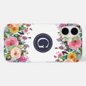 Anstrichene Floral Monogram iPhone Case (Rückseite (Horizontal))