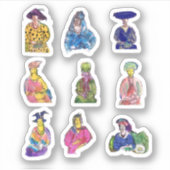 Anstrichene Frauen Aufkleber (Vorderseite)