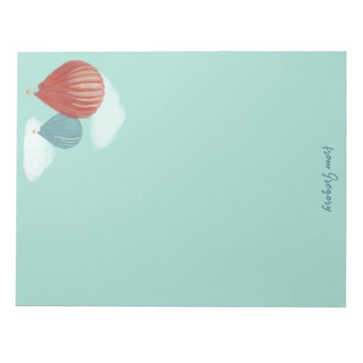 Anstrichene Heißluftballons Schreibpapier Notizblock (Vorderseite)