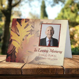 Anstrichene Herbstlaub Beerdigungsdenkmal-Beileid Dankeskarte