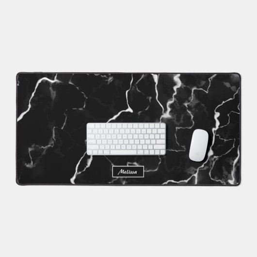 Anstrichene Imitate Schwarzer Marmor Aussehen Text Schreibtischunterlage (Tastatur & Maus)