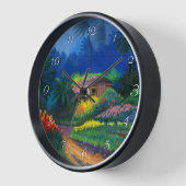 Anstrichene Island Shack Round Clock Uhr (Winkel)