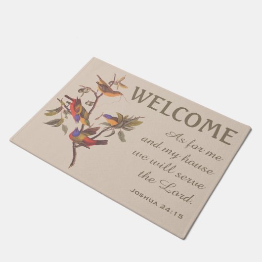 Anstrichene Jagdvögel und Verse Doormat Fußmatte (Schrägansicht)