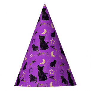Anstrichene Katzen und Hexenhüte Partyhütchen