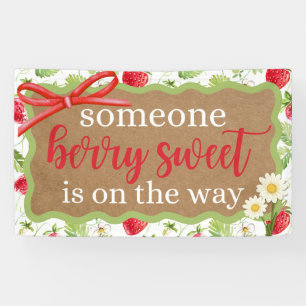 Anstrichene Look Banner Baby Shower Girl Strawberr