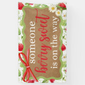 Anstrichene Look Banner Baby Shower Girl Strawberr (Vertikal)