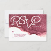 Anstrichene Marsala rosa moderne einfache Hochzeit RSVP Karte (Vorderseite)