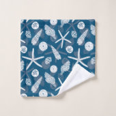 Anstrichene Muscheln und Starfish Badhandtuch Set (Waschlappen)