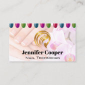 Anstrichene Nägel | Beauty Logo Gold Metallic Visitenkarte (Vorderseite)